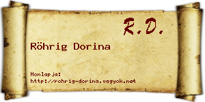 Röhrig Dorina névjegykártya